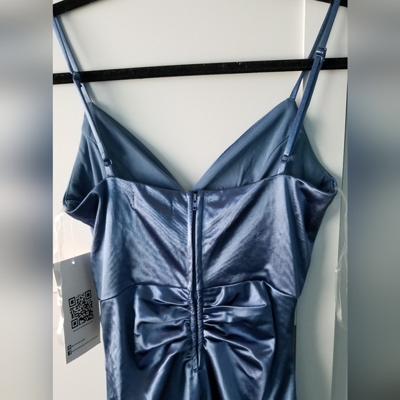 Emerald Sundae Blue Satin Mini Dress - Picture 4 of 5